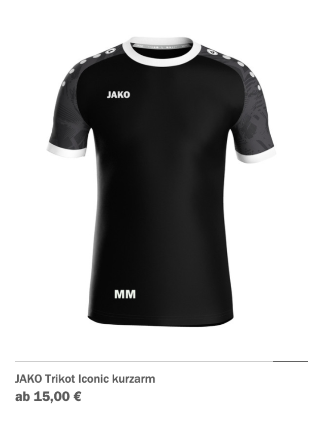 JAKO Trikot Iconic kurzarm (Schwarz)